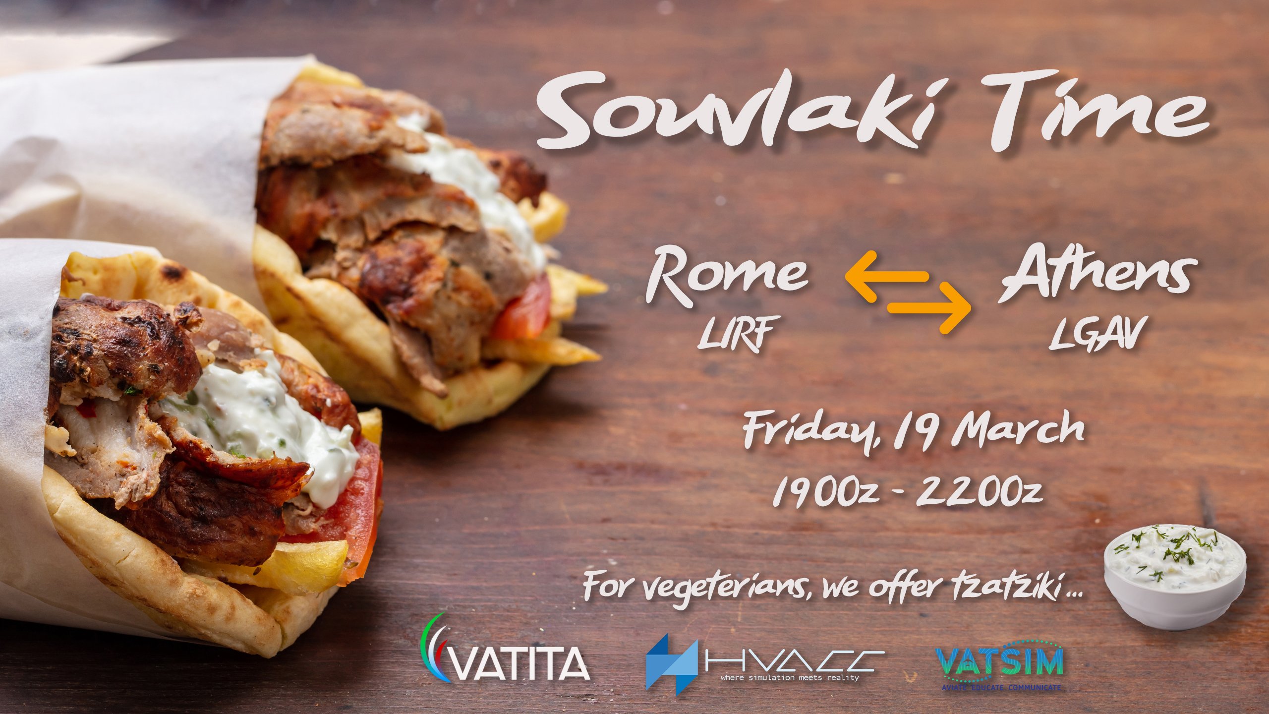Souvlaki Time! Rome-Athens City Link | Friday 19 March| 21:00 - 24:00 local