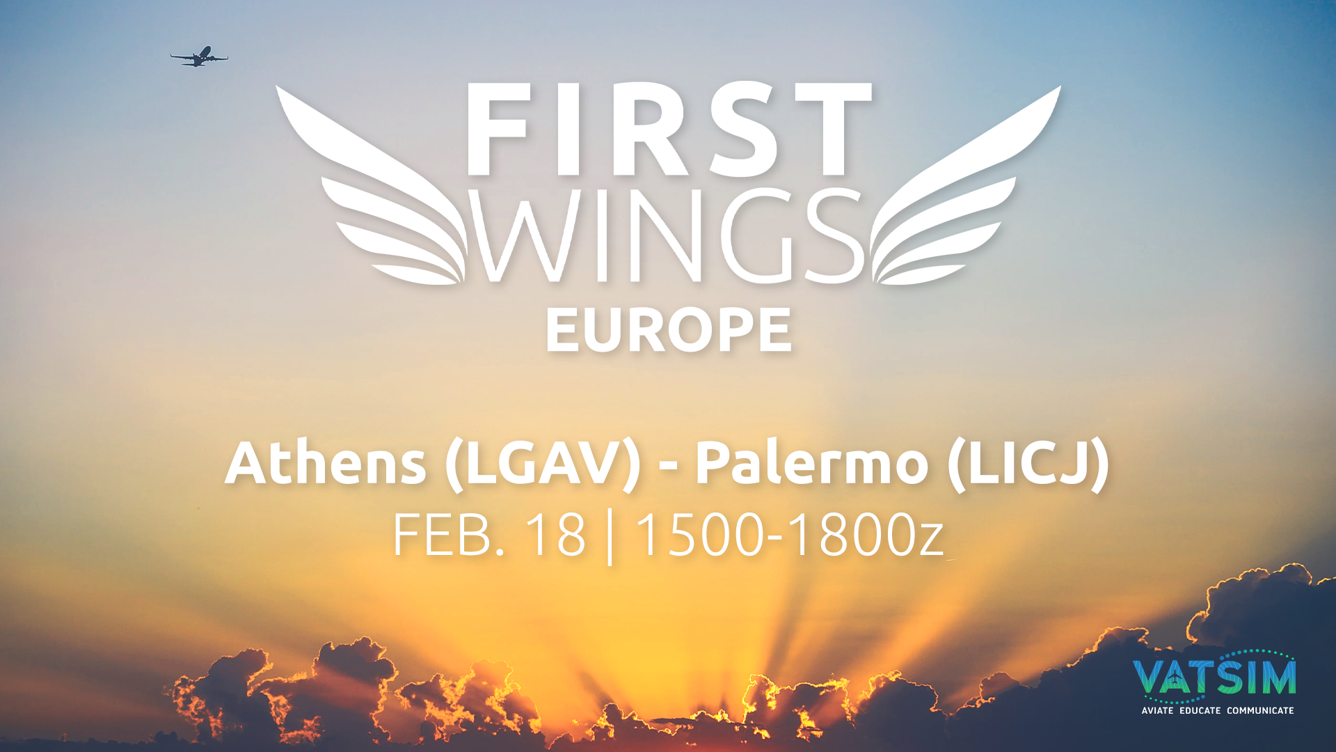 VATSIM First Wings Athens (LGAV) - Palermo (LICJ)| Saturday, 18 Feb 15:00 -18:00z