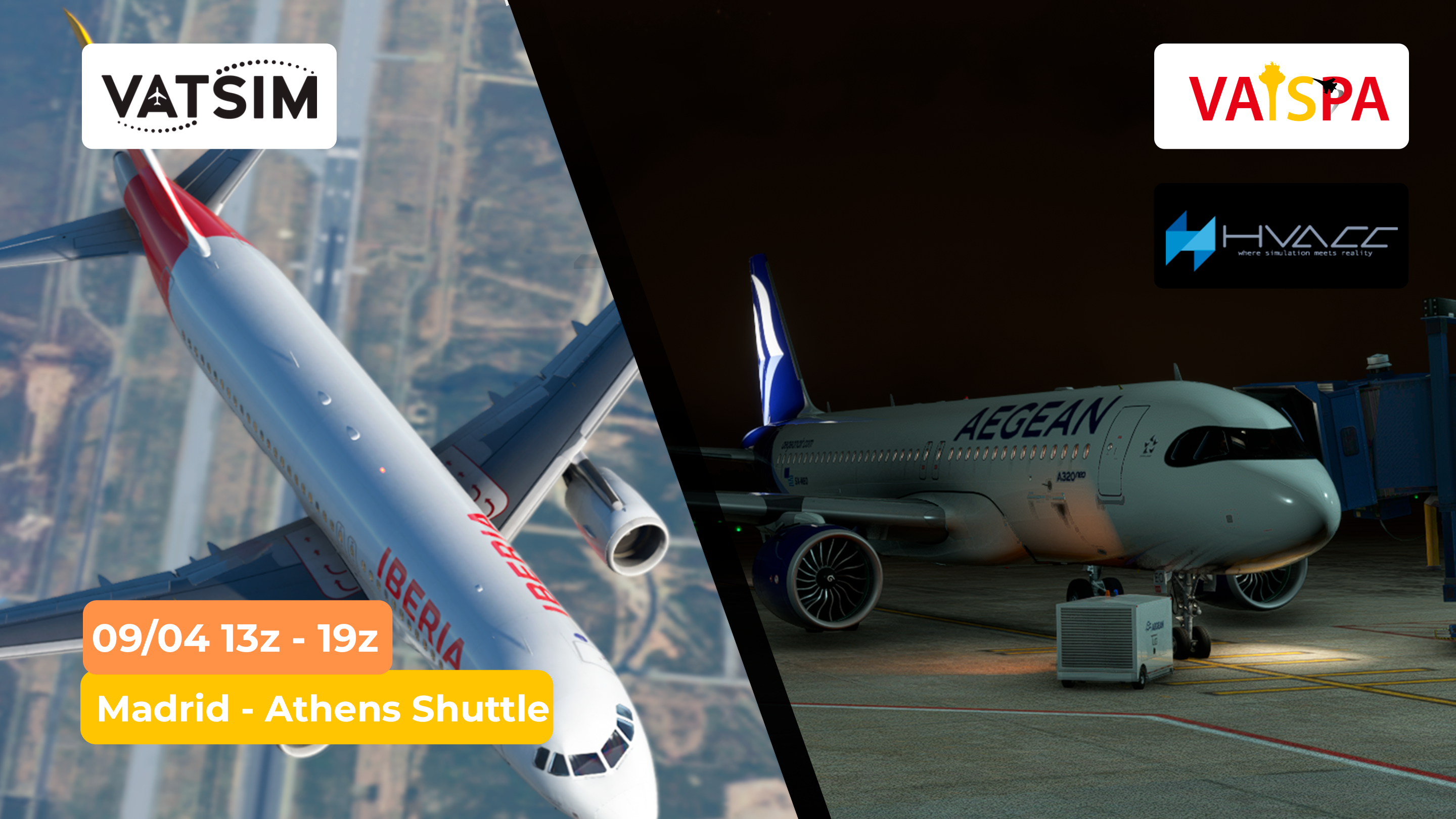 Madrid - Athens Shuttle | Sunday, 9 Apr | 13:00z - 19:00z