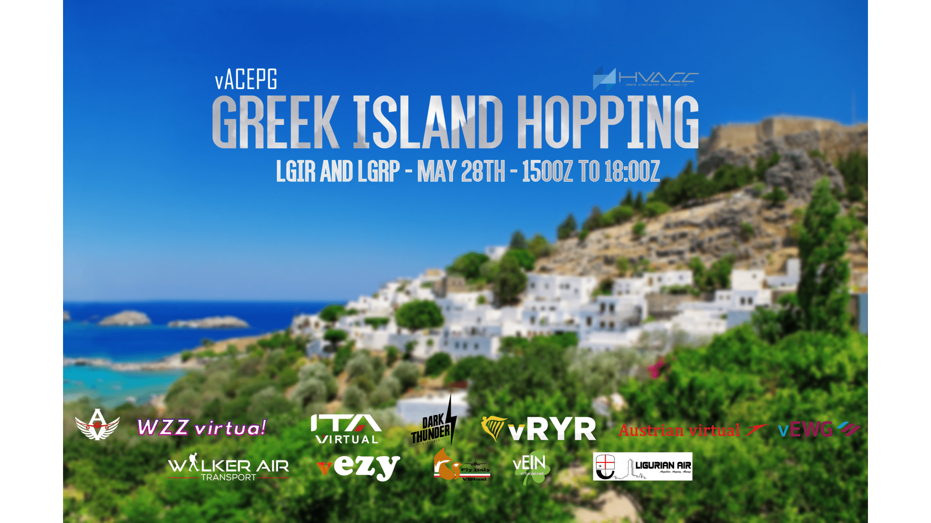 Greek Island Hopping | Sun, 28 May | 15:00z - 18:00z